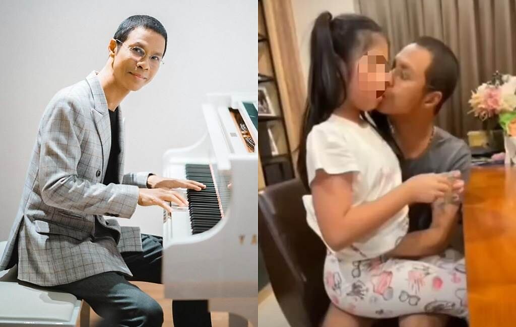 泰國音樂家賈卡瓦爾對9歲女兒的親密舉止引發外界質疑。（圖／IG@ jakkawal_1；抖音）