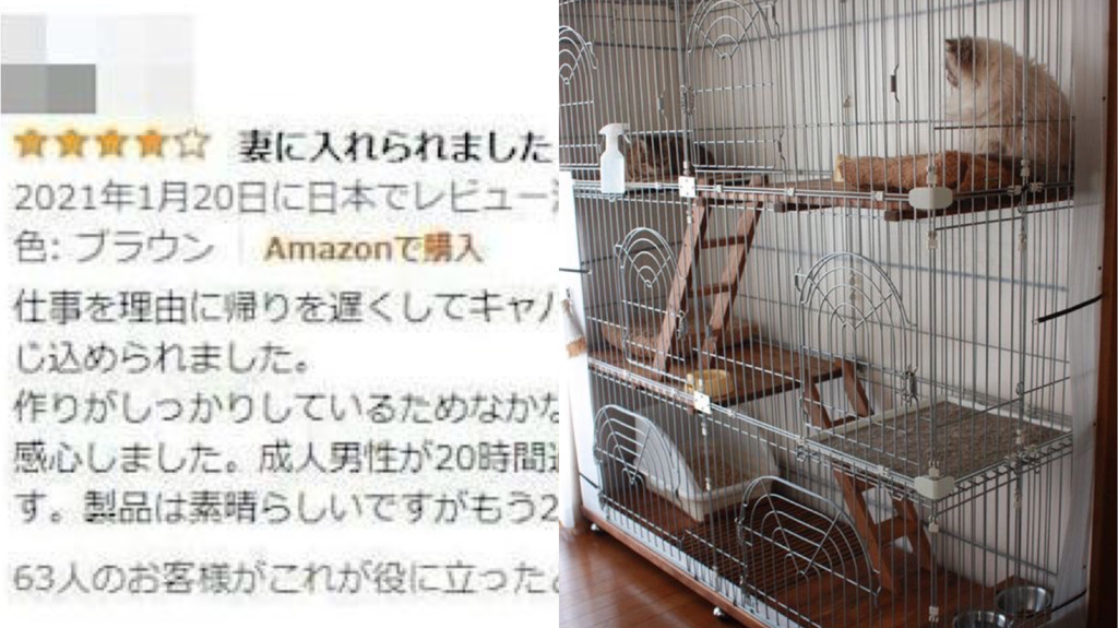 丈夫出外玩樂被妻子懲罰關貓籠(圖/翻攝自日本Amazon、Pinterest)
