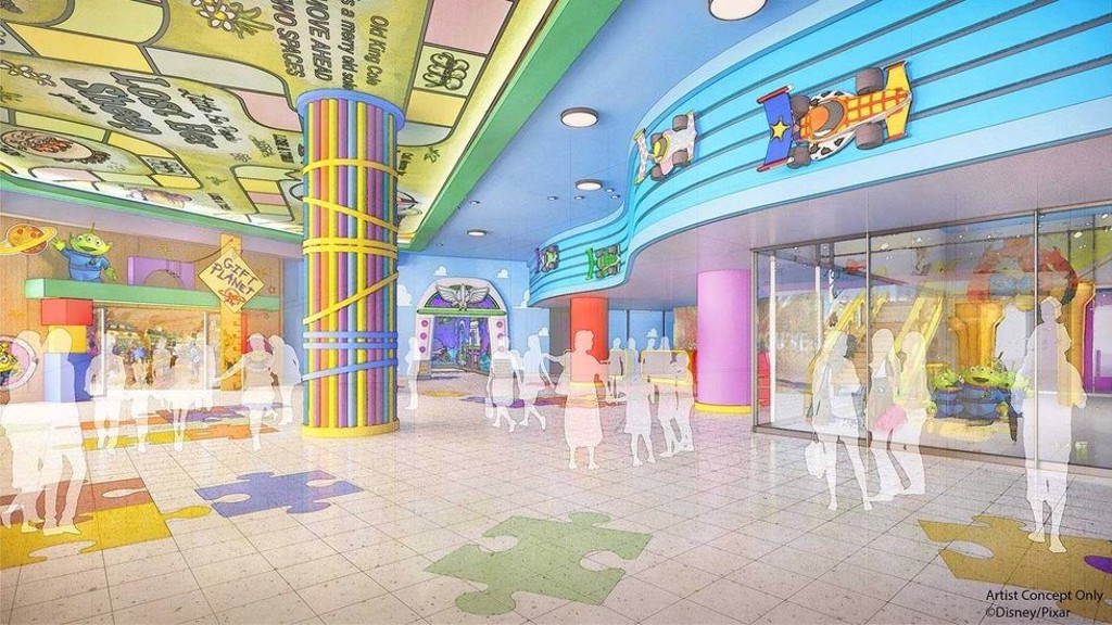大廳採用《玩具總動員》經典配色，超級夢幻！（圖/取自Tokyo Disney Resort）
