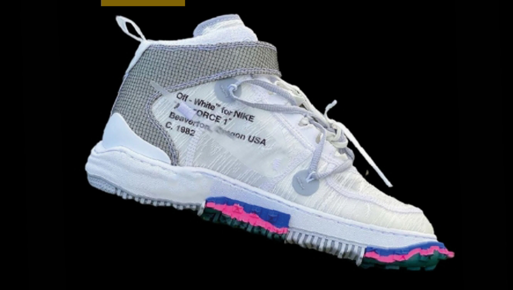 單張圖片卻細節豐富到滿出來！Off-White™ x Nike Air Force 1 Mid 最新聯名曝光，超驚豔鞋面配置真香！ (圖/BEEMEN蜂報)