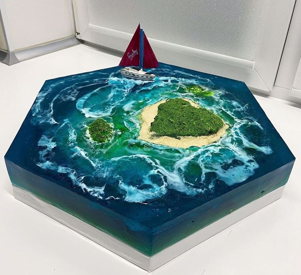 超逼真海島蛋糕（圖片來源 : Brightside）