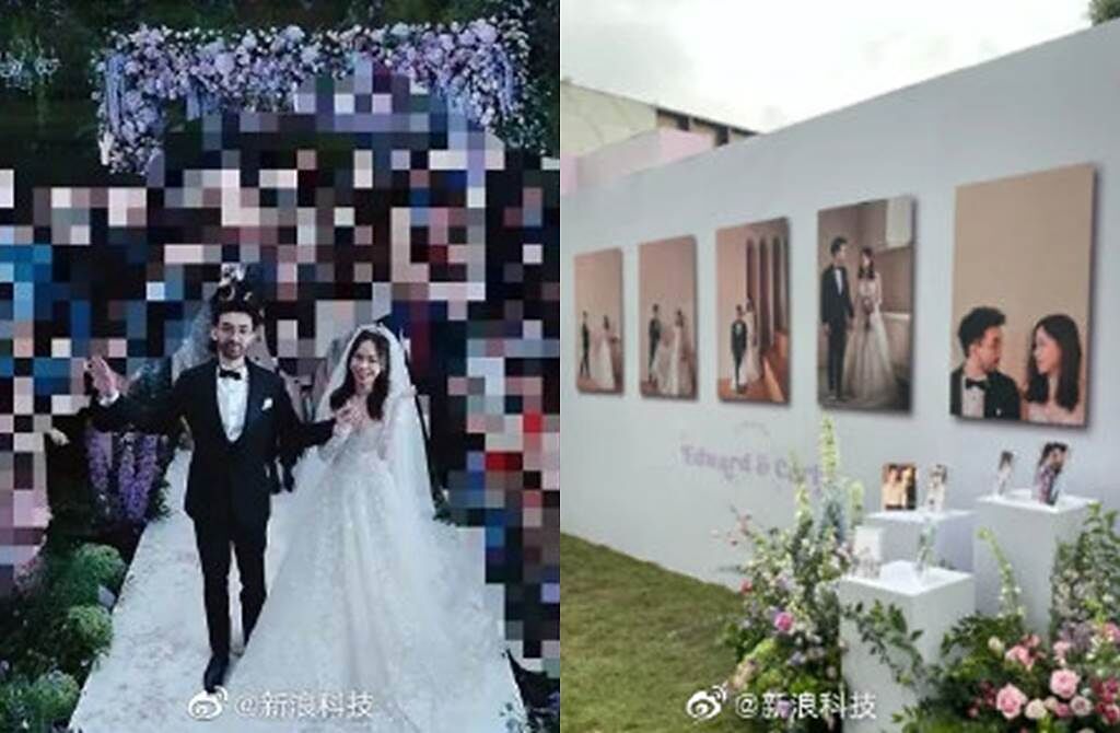 網傳老壇胡說和李旎的婚禮照。(圖／翻攝自新浪科技)