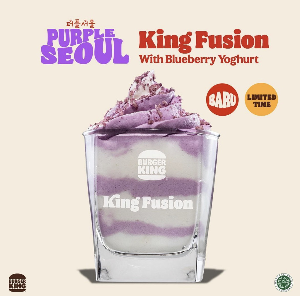 King Fusion with Blueberry Yoghurt (圖/IG：@burgerking.id)
