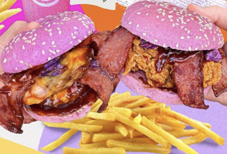 別醬紫有話好好說！印尼 Burger King 推毒系漢堡「紫色首爾」...網喊先不要