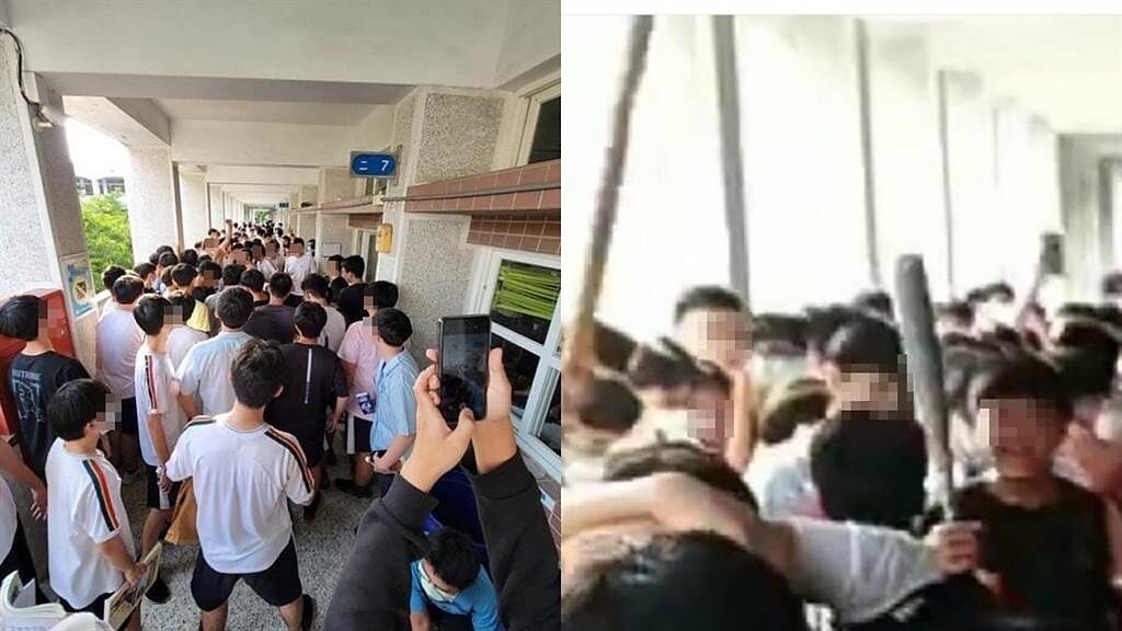 嘉義高中學生在校內走廊聚眾示威，竟是因慶生太吵引起。（翻攝照片／張亦惠嘉義傳真））