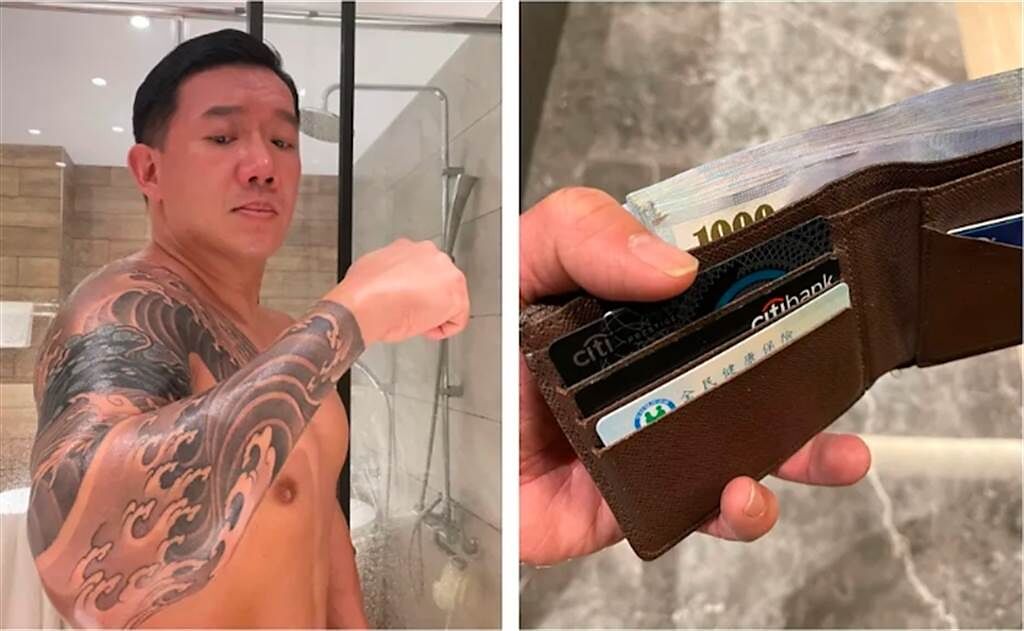 杜汶澤來台滿1週年時在手臂刺青，並秀出好用的健保卡。（圖／臉書@杜汶澤）