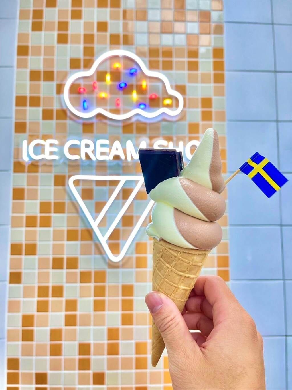 IKEA新莊店才有的霜淇淋店，推出多款期間限定霜淇淋。（IKEA提供）