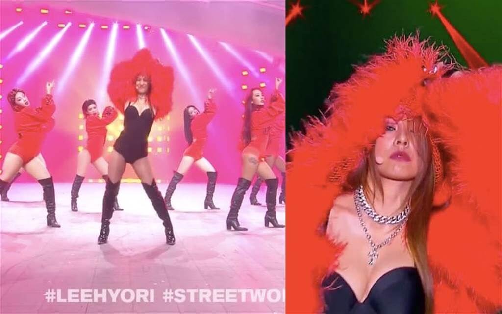 李孝利(右)跟《Street Woman Fighter》隊長們火力全開辣舞，性感破表。（圖／翻攝自friDay影音）