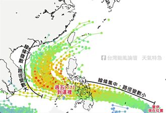 雷伊颱風路徑變數大 一張圖曝「北轉」關鍵點