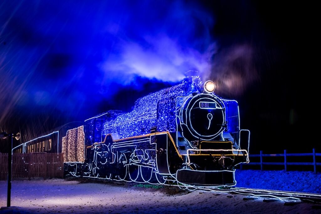 小岩井銀河農場之夜每年的人氣重點：夢幻點燈版SL銀河號列車。　圖：小岩井農場／提供
