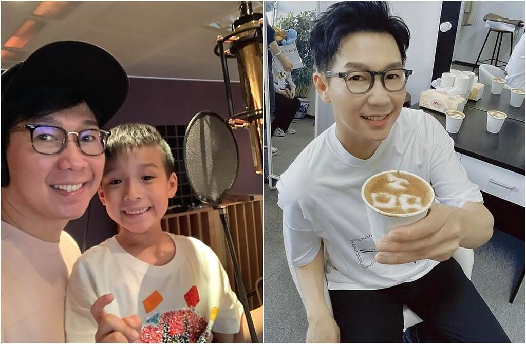 品冠的8歲兒子Jayden，在影片中飆唱爸爸的歌，被盛讚繼承了爸爸的優秀基因。(取材自品冠 Victor Wong臉書)

