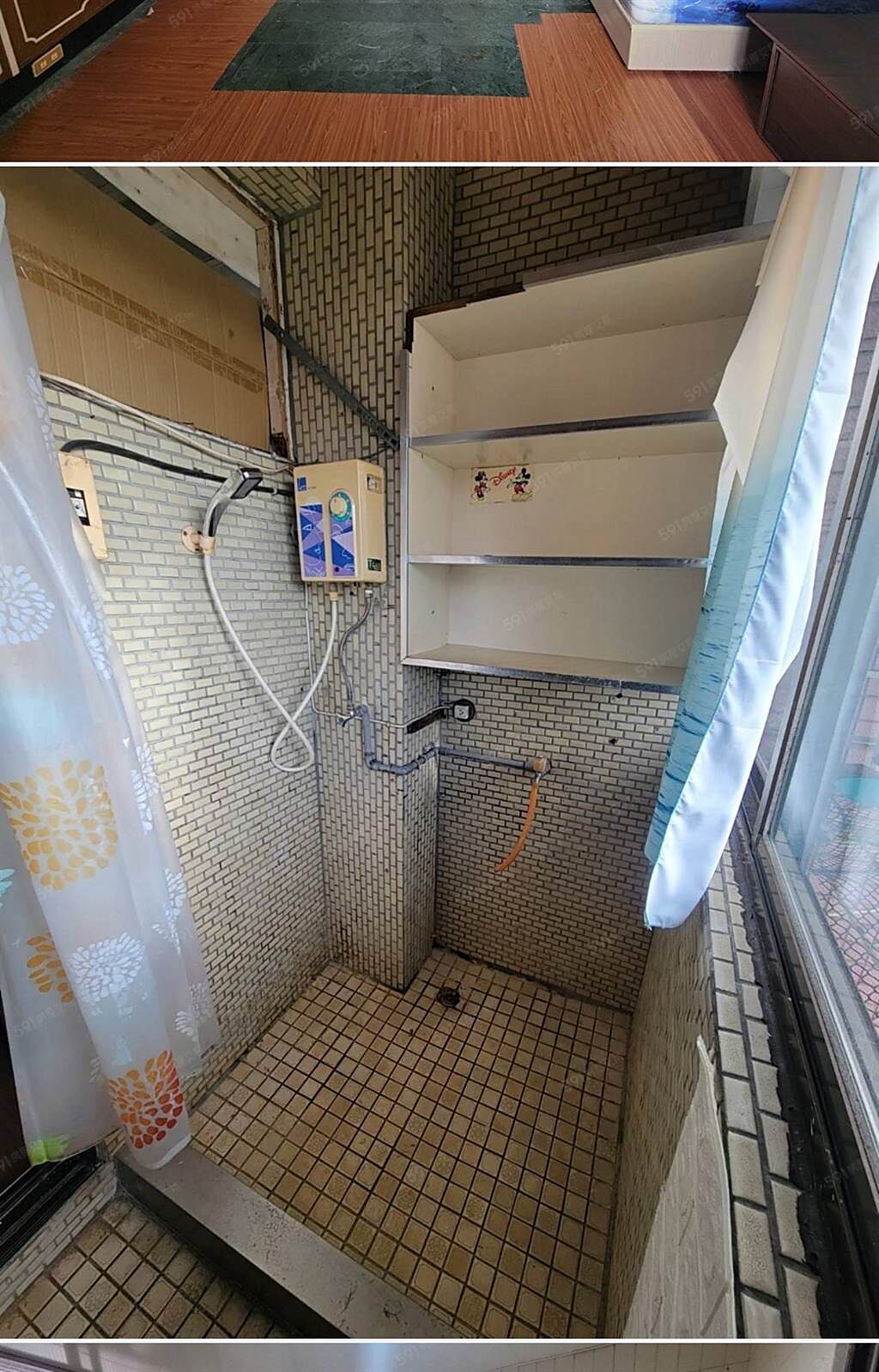 雅房的陽台變露天浴室，讓網友直呼洗澡會冷死。(翻攝自爆料公社FB)