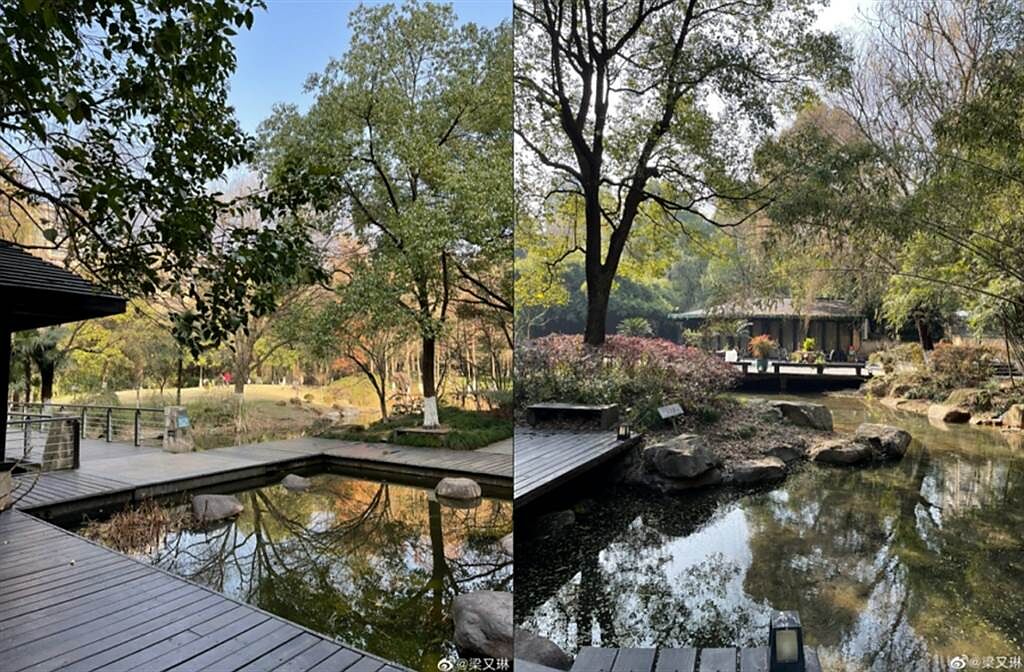 梁又琳日前分享杭州新家周遭的景色。(圖/ 摘自梁又琳微博)
