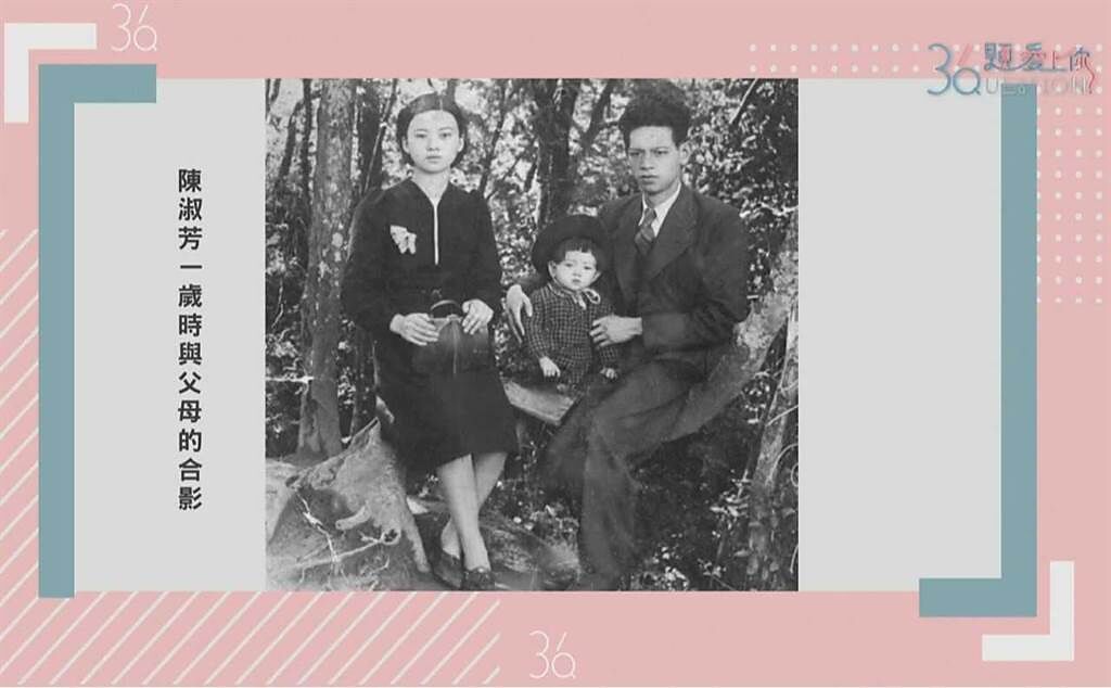 陳淑芳在《36題》中曝光1歲時與父母合照。（公視提供）