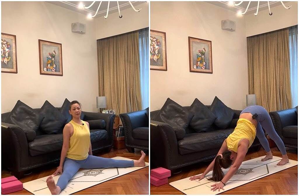 王馨平將瑜珈教學影片放上YouTube頻道，讓家中設計風格曝光。（linda_wong_xin_ping IG）