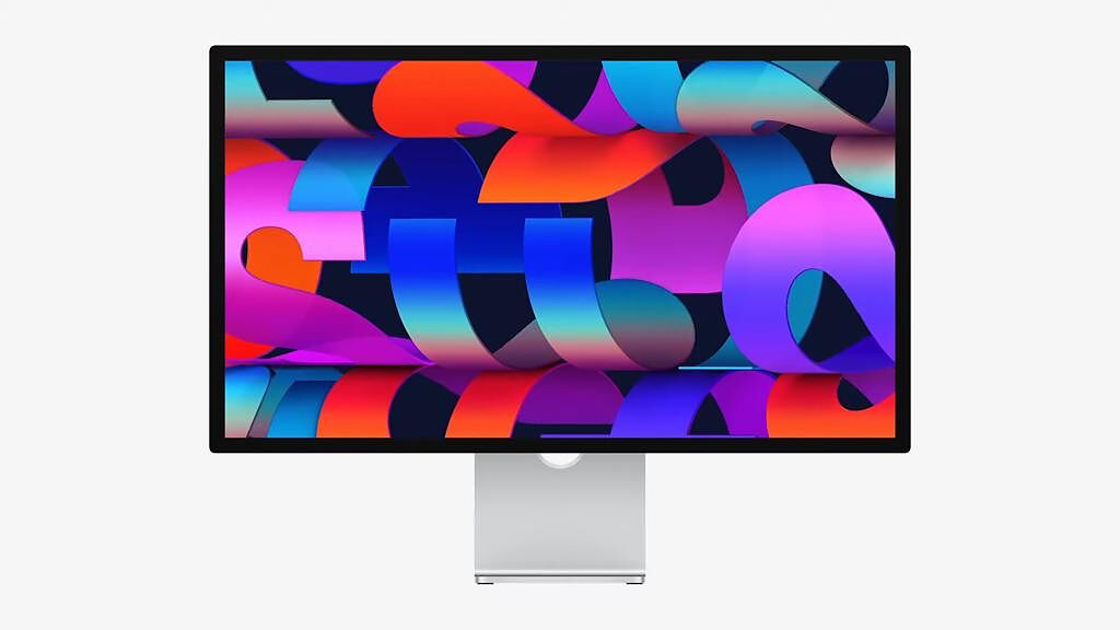 蘋果全新的Studio Display為27吋、5K Retina螢幕，提供創新的nano-texture玻璃選項。（翻攝直播畫面）