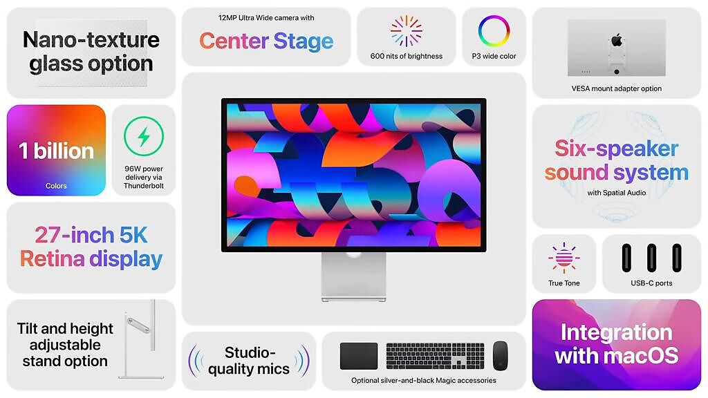 蘋果全新的Studio Display功能一覽。（翻攝直播畫面）