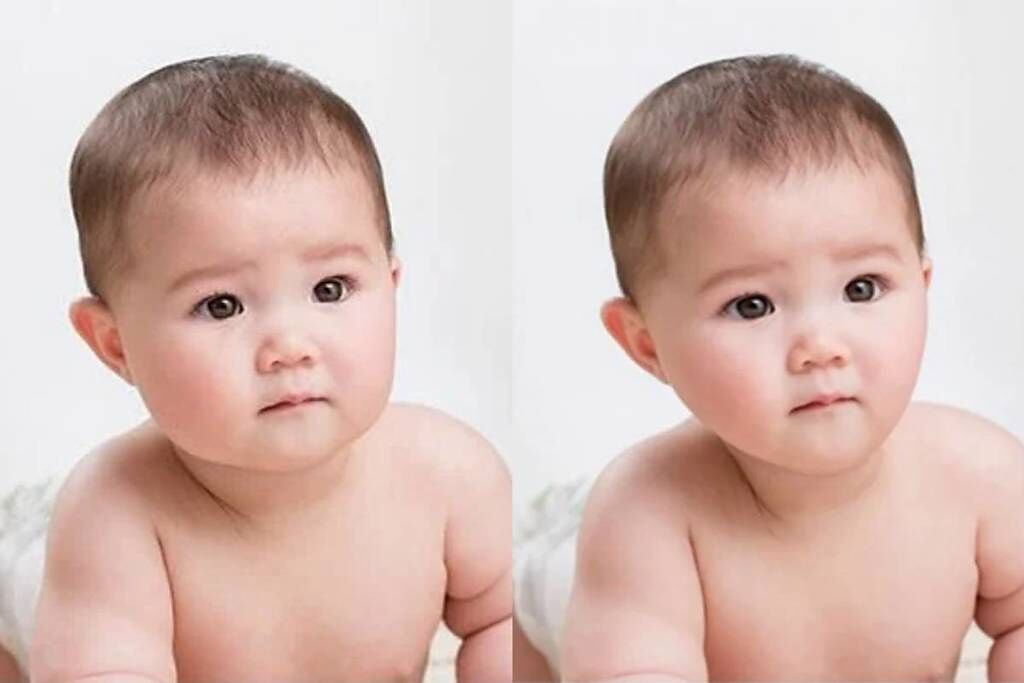一名女網友透露，朋友會幫自己還是嬰兒的小孩修圖，將臉型修尖。（示意圖／翻攝自Dcard）