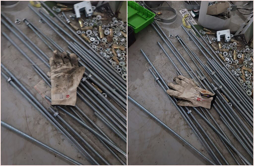 女焊工珍惜的手套被人拿去用，用完當垃圾亂丟，而且只剩1隻。（翻攝臉書《●【爆怨公社】●》）
