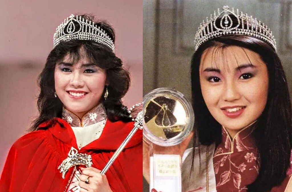 楊雪儀（圖左）贏過張曼玉（圖右）成為1983年度香港小姐冠軍。(圖/ 摘自微博)