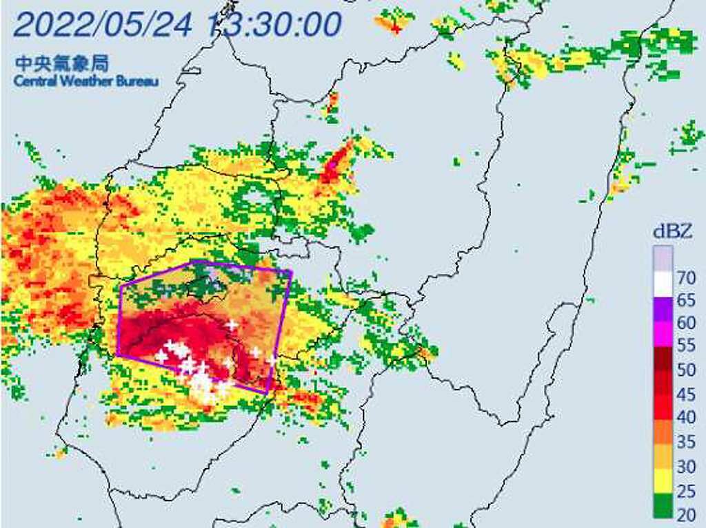 嘉義市、嘉義縣、台南市發布大雷雨即時訊息。(氣象局提供)