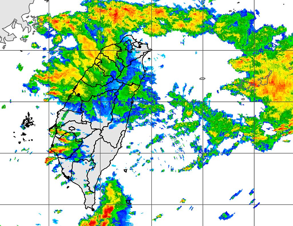 滯留鋒持續在台灣上空，今仍有大雨甚至豪雨機率。（中央氣象局提供）