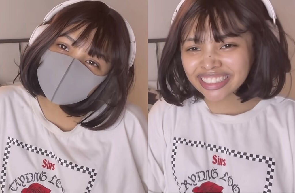 日本Youtuber「momohaha」去年脫下口罩嚇翻粉絲。（圖／翻攝自momo haha Youtube）
