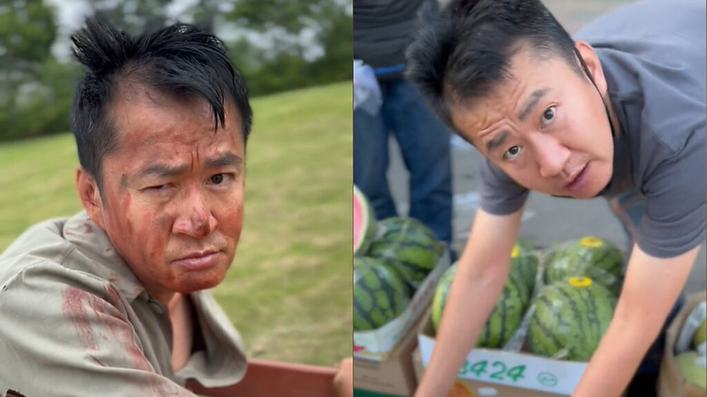 演員李嘉明竟然去賣水果，街上竟無人認得出他的身分。(圖 李嘉明 抖音)