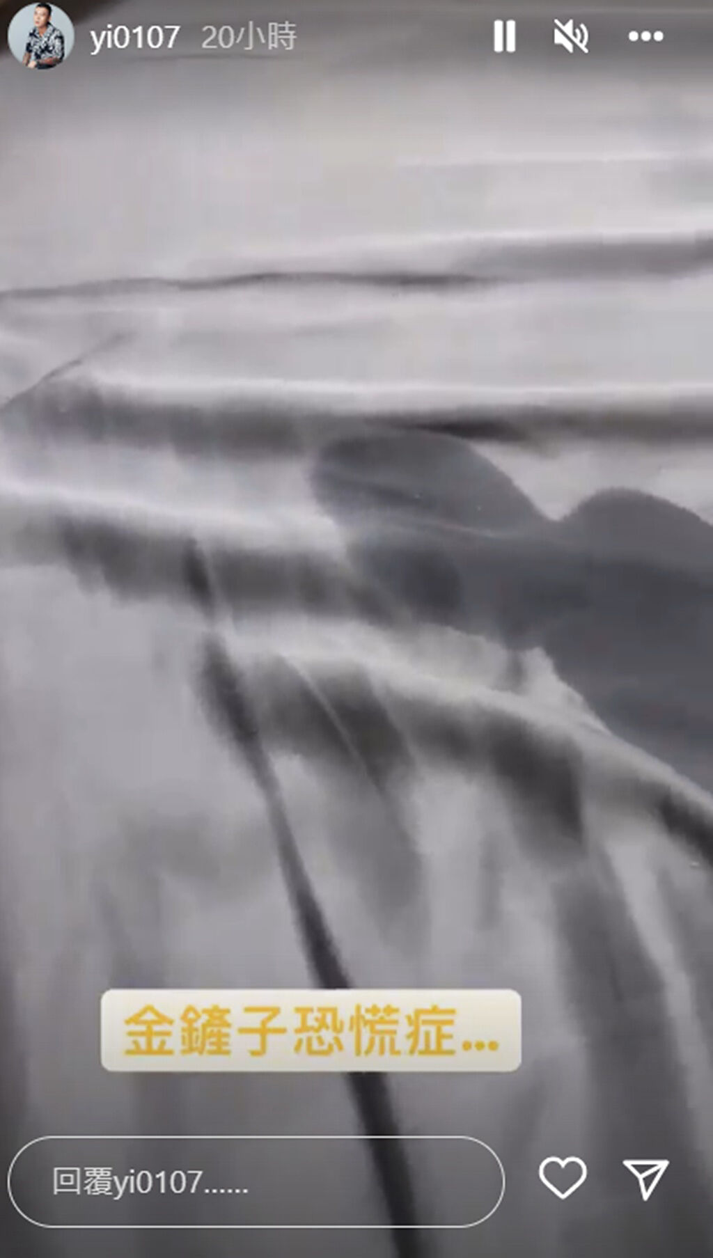 鳳梨曬出床鋪一片濕的影片，引發網友無限遐想。(yi0107 IG)