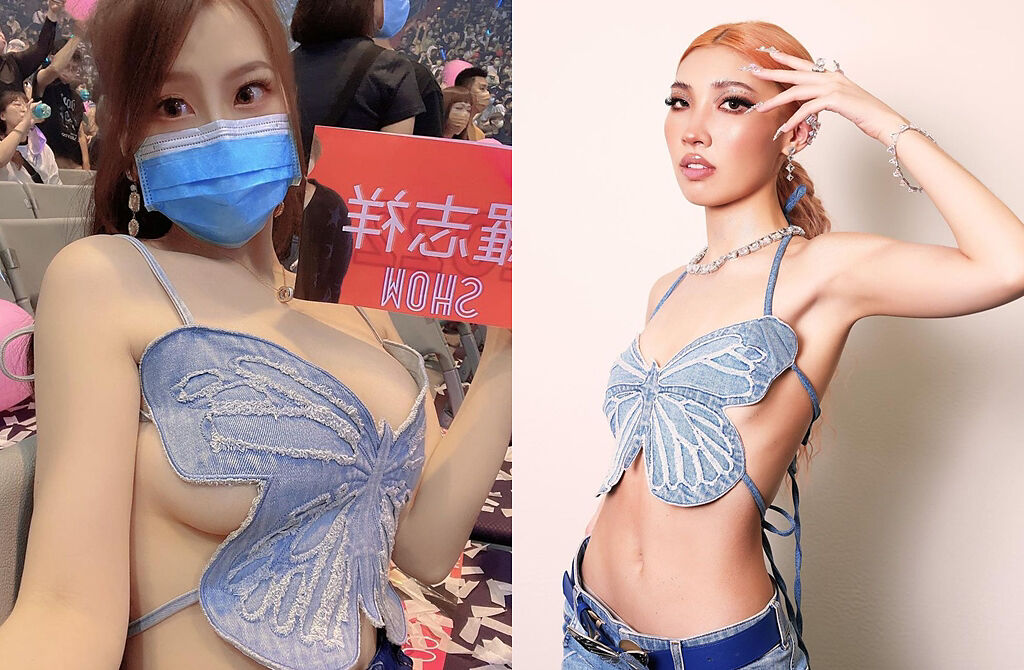 網友發現辣模Yumi.k（左）和歌手林愷倫（右）撞衫。（圖／yumibb8888、itskarencici Instagram）