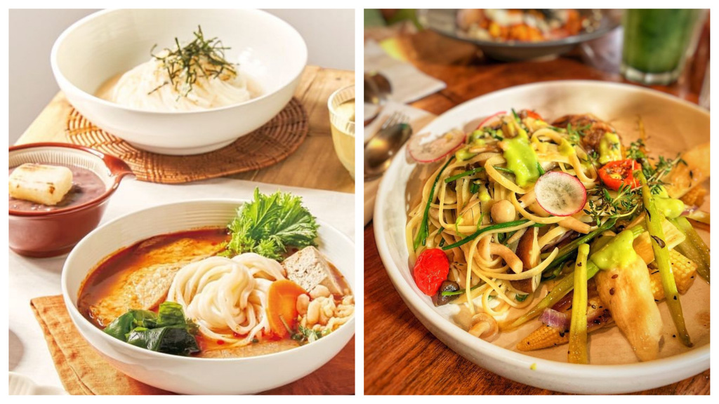 台北3間高評價蔬食餐廳。(圖/翻攝自@hoshina_udon、@veg.egg)
