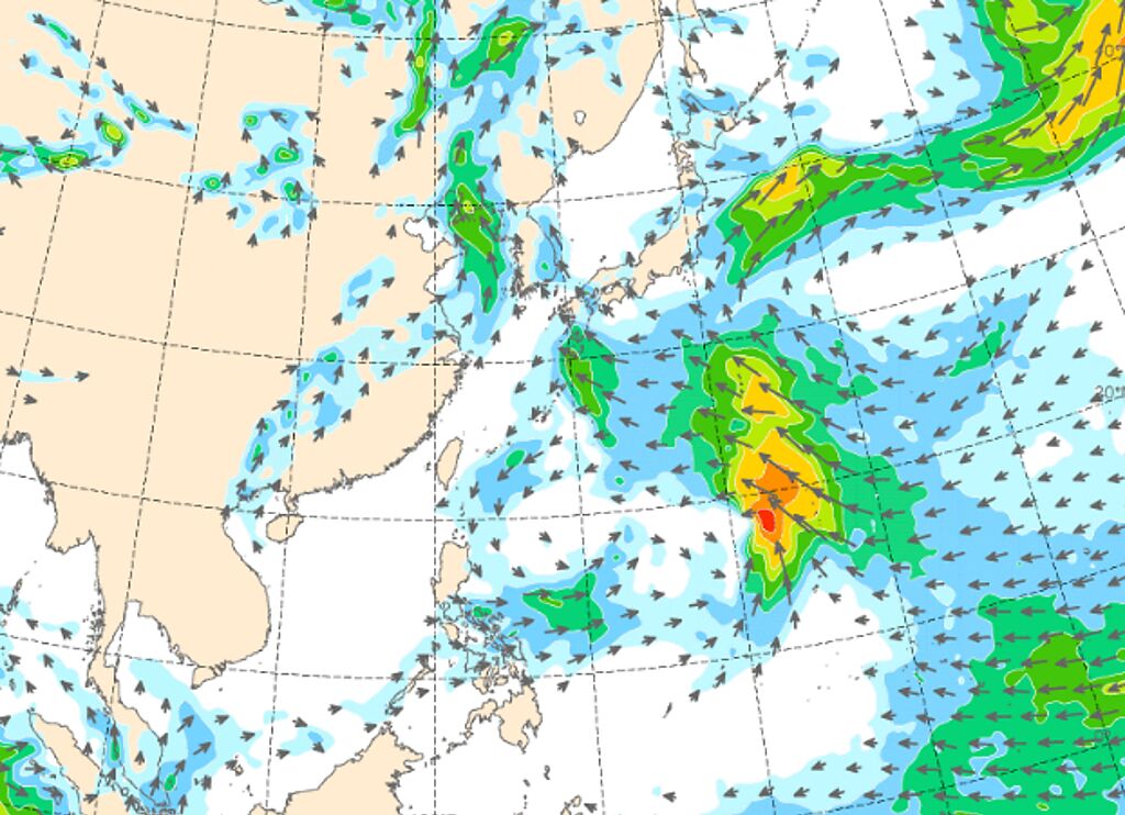 「桑達」颱風今天內生成，下周季風環流通過，將帶來大量降雨。（中央氣象局提供）