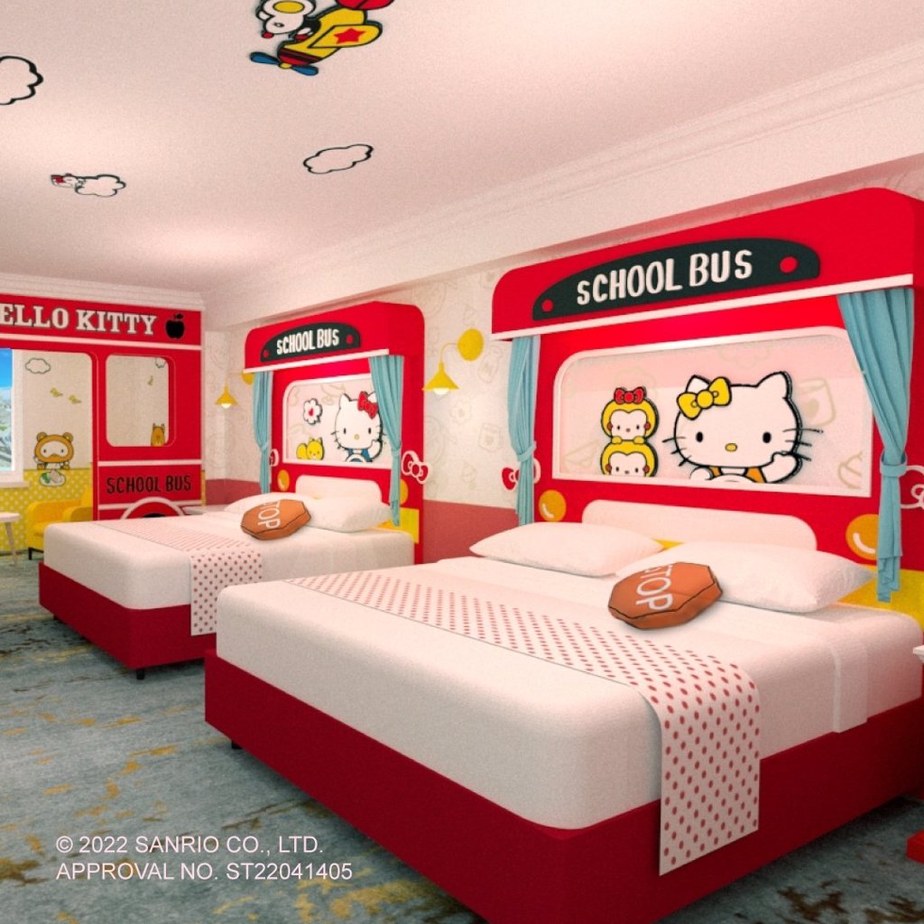 Hello Kitty 主題雙人房。(圖/翻攝自漢來大飯店官網)