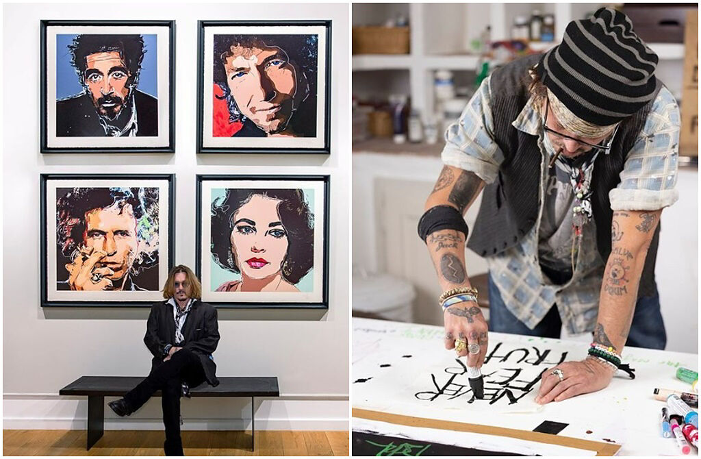 強尼戴普近日出售親筆簽名的畫作複製品，短短幾小時全數售罄，賺進約300萬英鎊（約1.1億新台幣）。（圖／翻攝自johnnydepp IG）