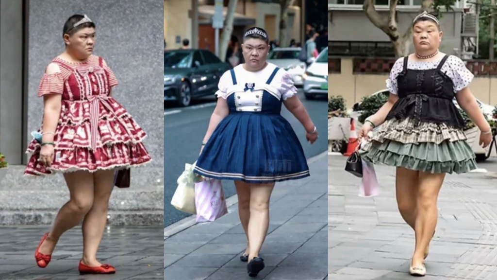 上海「安福路小公主」奇特裝扮遭來異樣眼光，其背後經歷令人敬佩。(圖/翻攝自小紅書「@都市獨行者」)