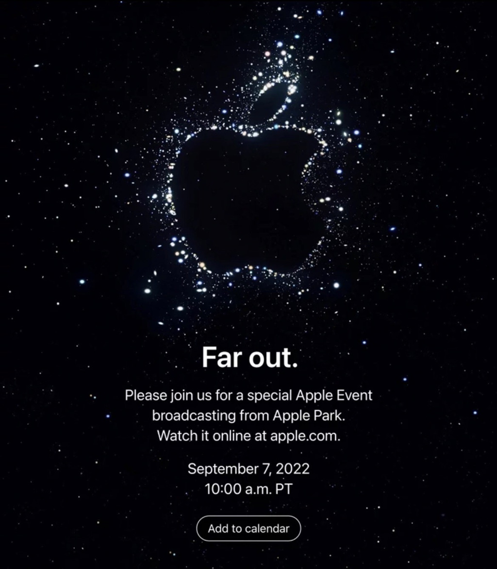 蘋果秋季發表會的正式邀請函。(圖/翻攝自蘋果公司)