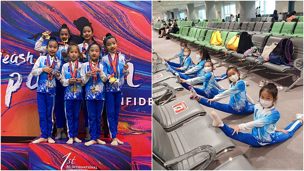 瑞莎帶小選手前往馬來西亞比賽，共拿下10面金牌、7面銀牌、5面銅牌。(圖/Rising Star RG 瑞星韻律體操 臉書)