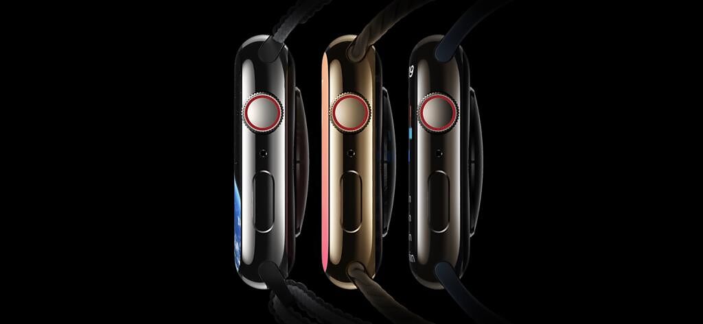 全新的Apple Watch Series 8的不鏽鋼款推出銀色、石墨色以及金色 3色。（翻攝直播畫面）