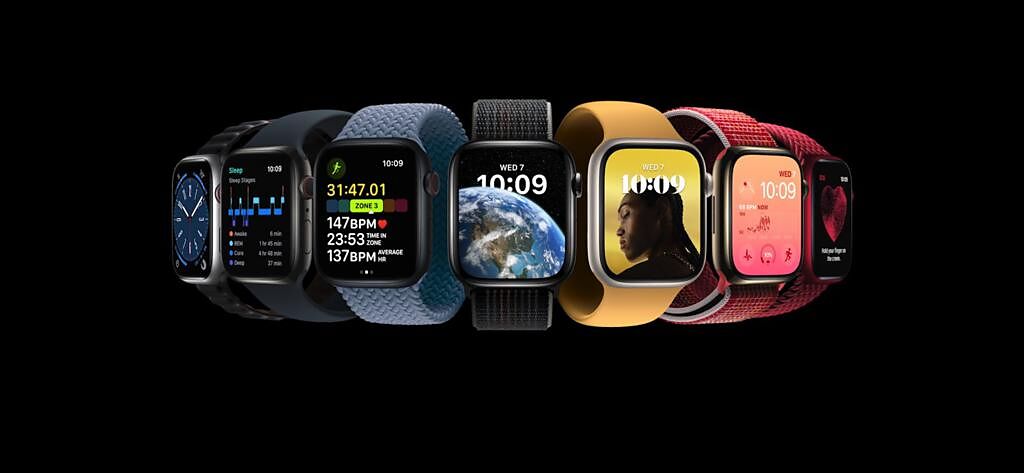 全新的Apple Watch Series 8擁有更多不同的全新錶面選擇。（翻攝直播畫面）