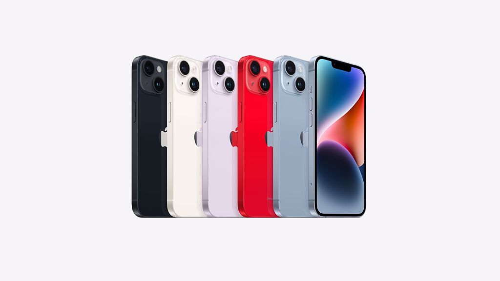 iPhone 14系列顏色。（圖／翻攝蘋果官網）