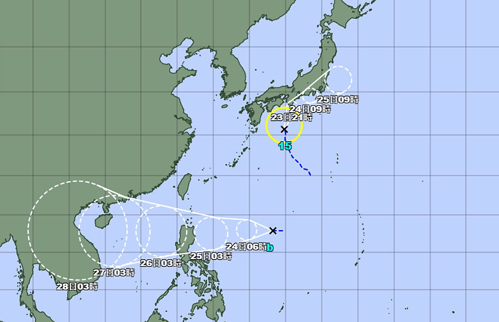 第15號颱風「塔拉斯」今生成。（圖／翻攝自日本氣象廳）