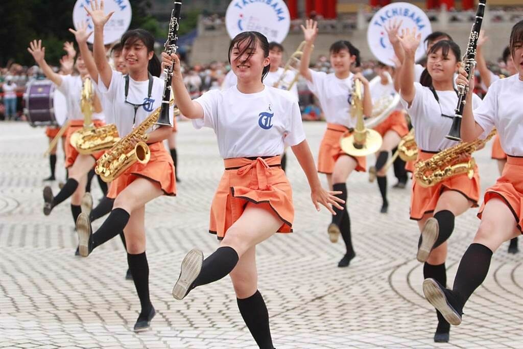 橘高校經常參加全日本吹奏樂大賽、全日本行進吹奏大賽，屢屢獲獎。（葉家瑋攝）
