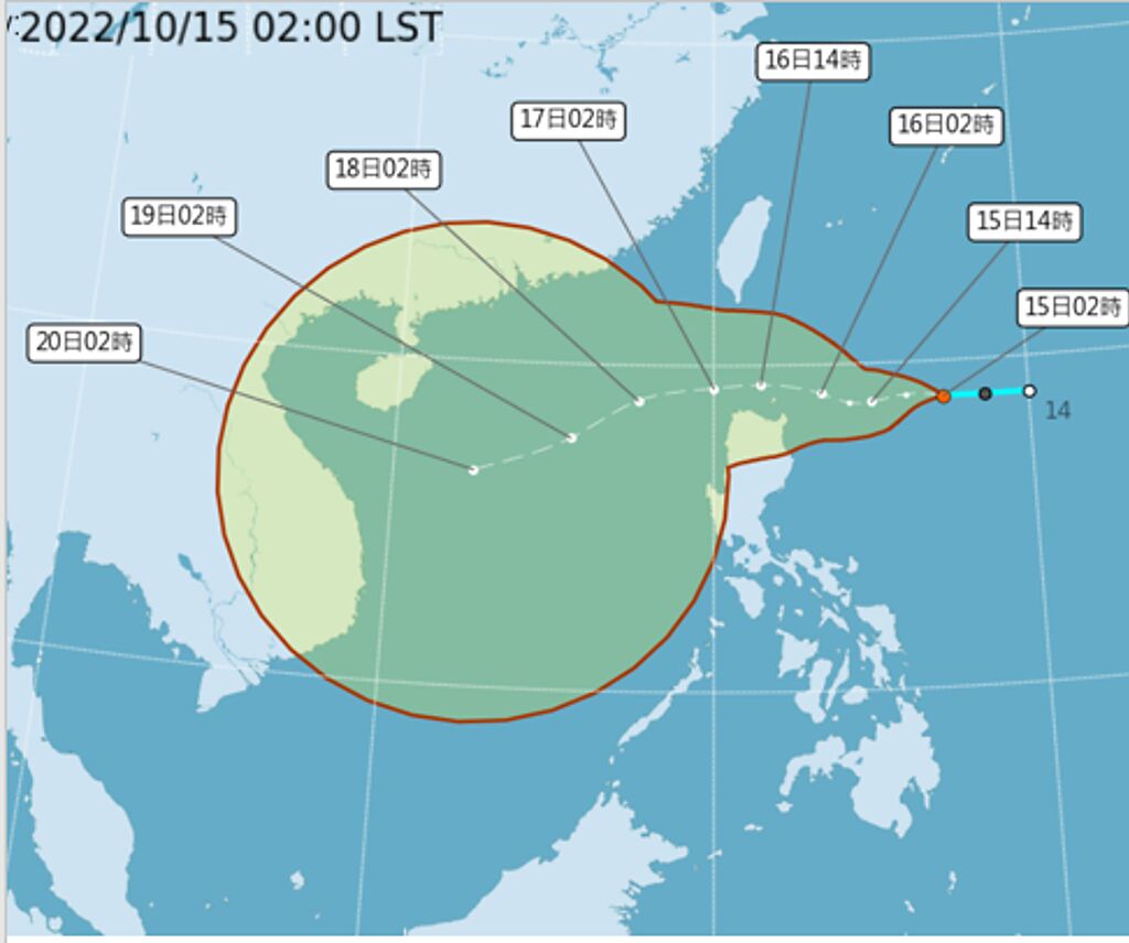 目前位在呂宋島東方海面的熱低壓，最快今天生成「尼莎」颱風。（圖／翻攝自氣象局）