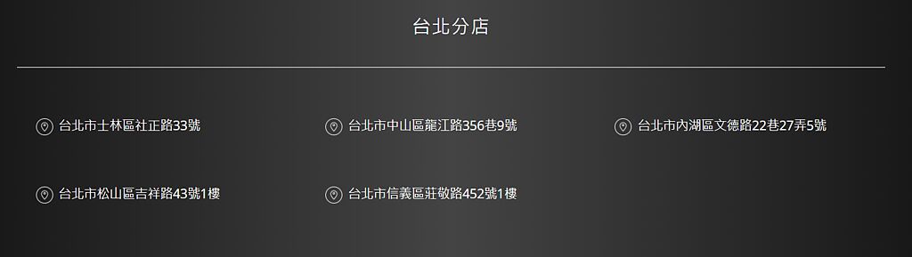 廖老大官網本顯示台北市有5家分店。(圖/廖老大 官網)