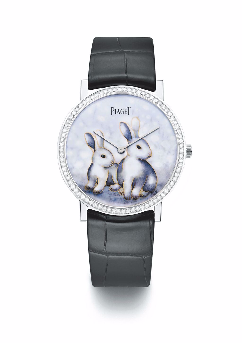 伯爵Altiplano系列兔年生肖掐絲琺瑯工藝超薄手動上鍊腕表，限量38只。（PIAGET提供）