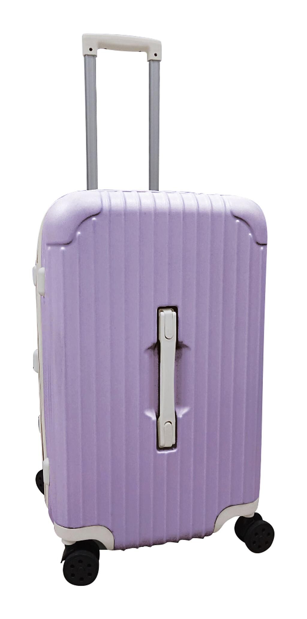 以2023年度代表Pantone色「薰衣草紫」所設計的22吋「嚮往旅遊兔GO福箱」。（新光三越提供）