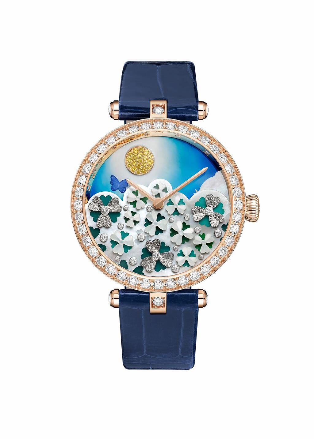梵克雅寶Lady Jour Nuit des Fleurs腕表，白天時繁花盛開，284萬元。（Van Cleef & Arpels提供）
