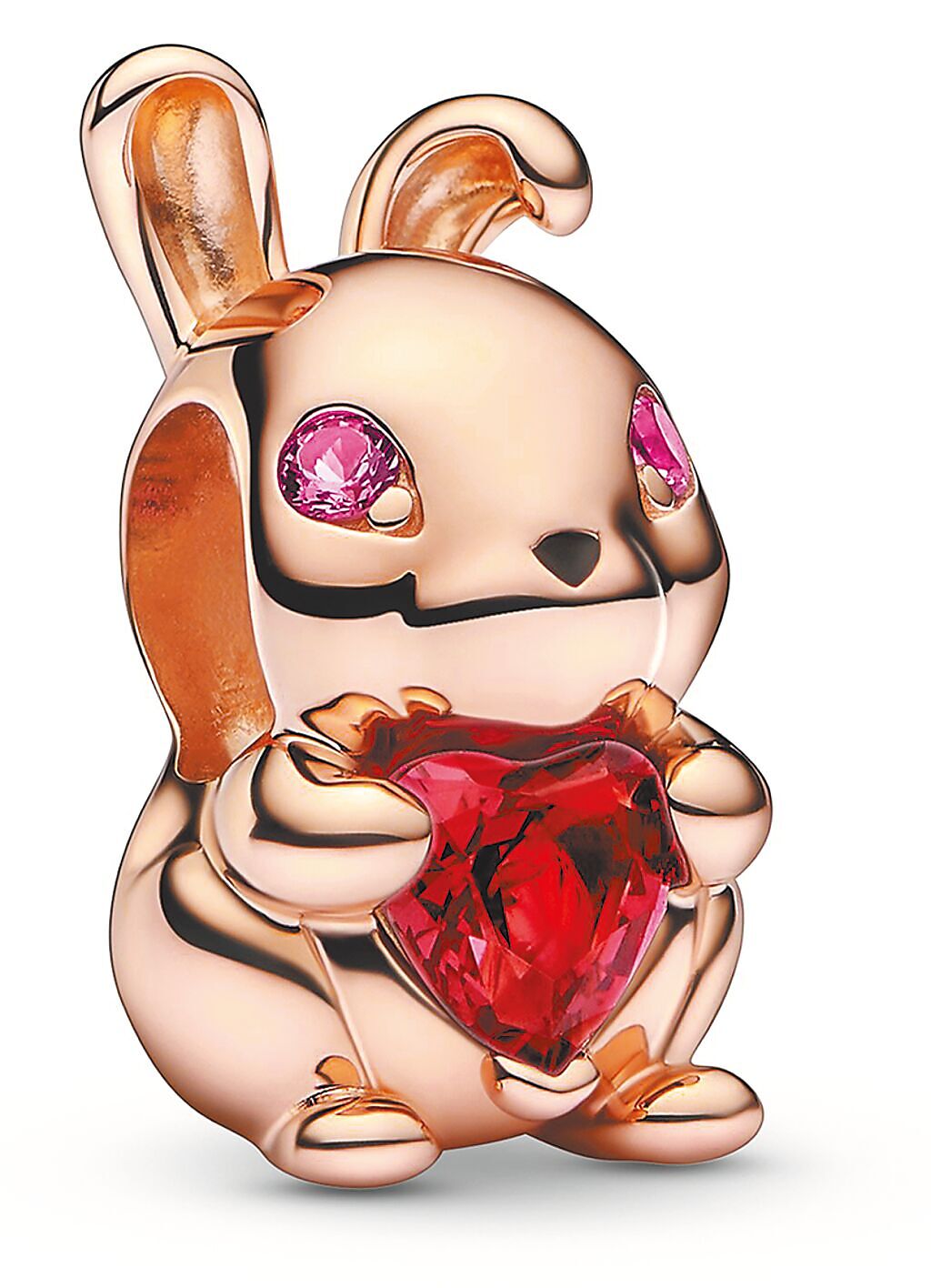 Pandora Moments鍍玫瑰金兔年生肖串飾，2880元。（Pandora提供）