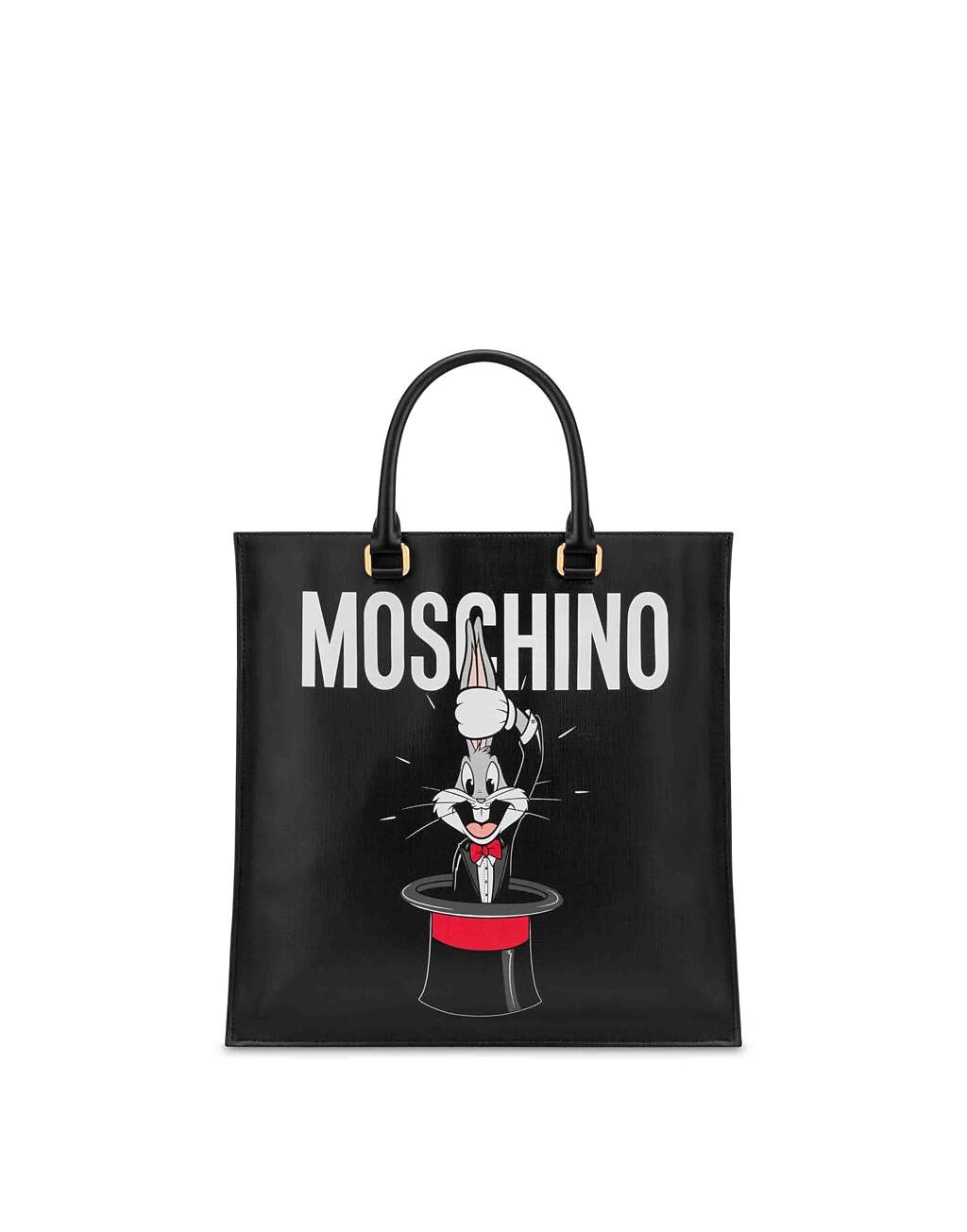 Moschino黑色托特包，3萬8300元。（Moschino提供）