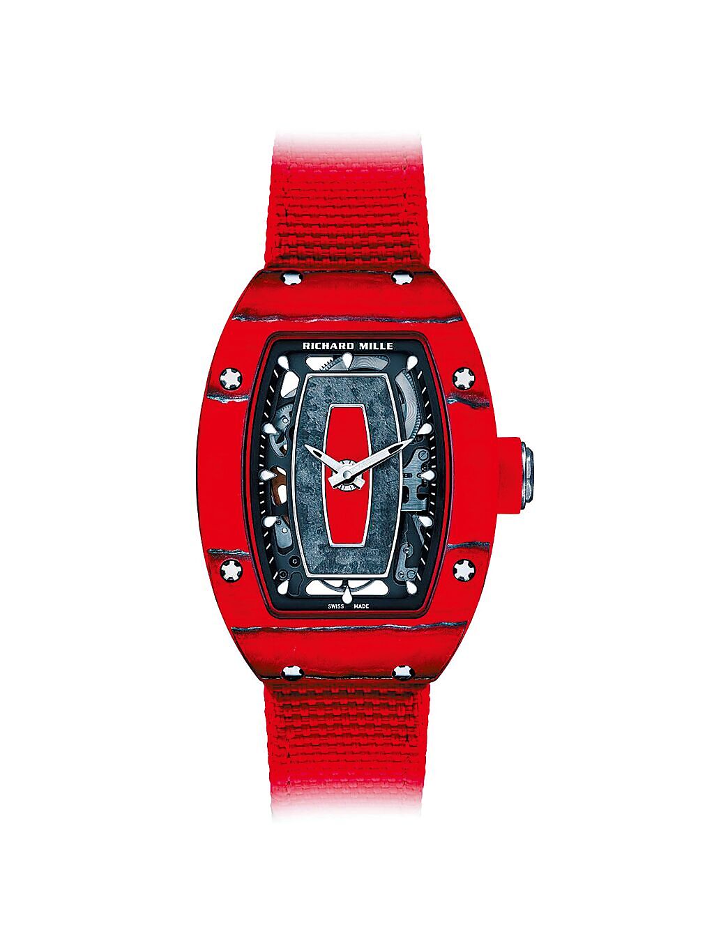 Richard Mille在年節推薦喜氣紅色的RM 07-01 Racing Red腕表。（Richard Mille提供）
